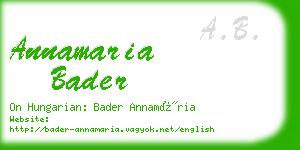 annamaria bader business card